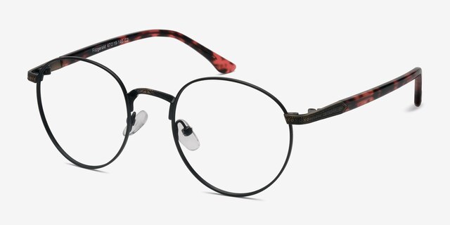 Fitzgerald Matte Black And Tortoise MetalEyeglass Frames from EyeBuyDirect, Angle View