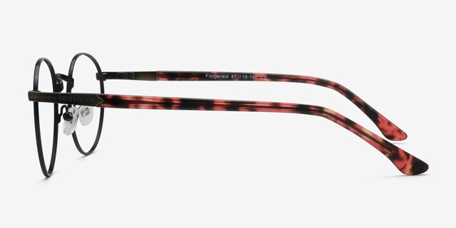 Fitzgerald Matte Black And Tortoise MetalEyeglass Frames from EyeBuyDirect, Side View