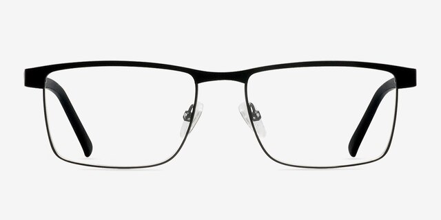 Time Square Black MetalEyeglass Frames from EyeBuyDirect, Front View