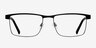 Time Square Black MetalEyeglass Frames from EyeBuyDirect, Front View