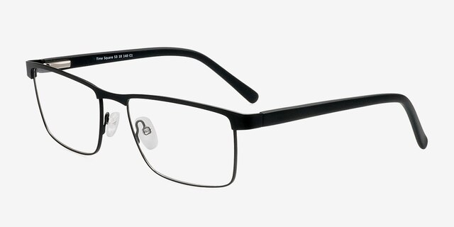 Time Square Black MetalEyeglass Frames from EyeBuyDirect, Angle View