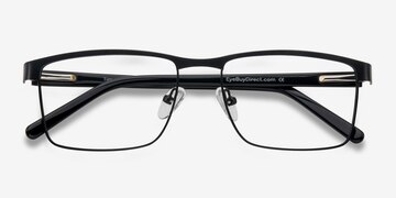 Black Time Square -  Classic Metal Eyeglasses