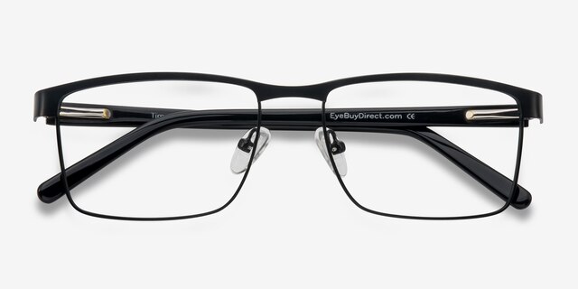 Time Square Black MetalEyeglass Frames from EyeBuyDirect, Closed View