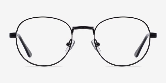 Belleville Matte Black MetalEyeglass Frames from EyeBuyDirect, Front View
