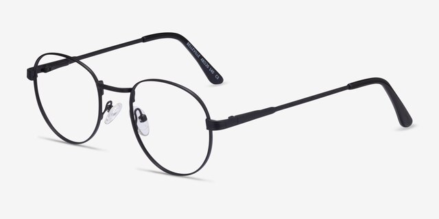 Belleville Matte Black MetalEyeglass Frames from EyeBuyDirect, Angle View