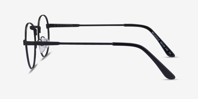Belleville Matte Black MetalEyeglass Frames from EyeBuyDirect, Side View