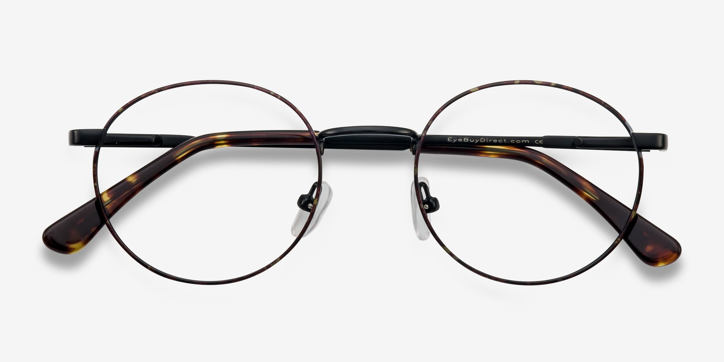 Santa Fe Eyeglasses Tortone 49-16 130mm Brown FRAMES Santa Fe Round Black & Brown Full Rim Eyeglasses | Eyebuydirect main image 2