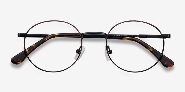 Santa Fe Black & Brown MetalEyeglass Frames from EyeBuyDirect, Closed View