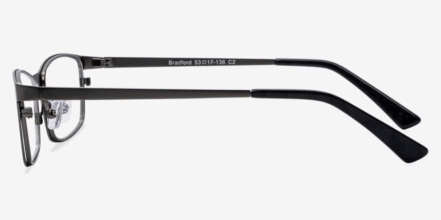 Bradford Gunmetal MetalEyeglass Frames from EyeBuyDirect, Side View
