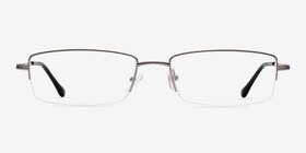 Minneapolis Gunmetal Métal Montures de lunettes de vue d'EyeBuyDirect, Vue de Face