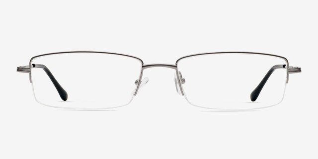 Minneapolis Gunmetal MetalEyeglass Frames from EyeBuyDirect, Front View