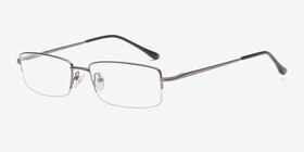 Minneapolis Gunmetal Métal Montures de lunettes de vue d'EyeBuyDirect, Vue d'Angle