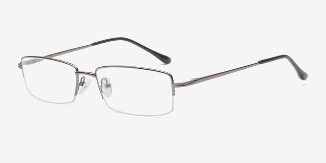 Minneapolis Gunmetal MetalEyeglass Frames from EyeBuyDirect, Angle View