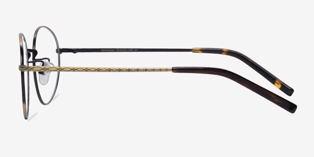Amsterdam Bronze MetalEyeglass Frames from EyeBuyDirect, Side View