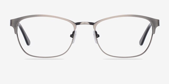 Upper East Gunmetal MetalEyeglass Frames from EyeBuyDirect, Front View