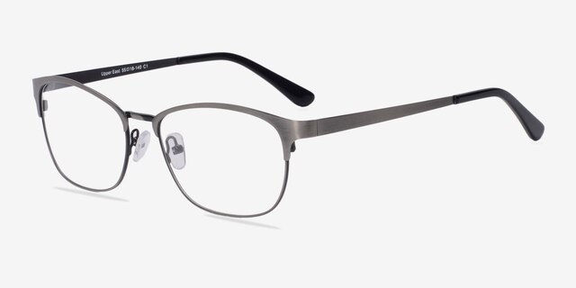 Upper East Gunmetal MetalEyeglass Frames from EyeBuyDirect, Angle View
