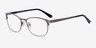 Upper East Gunmetal MetalEyeglass Frames from EyeBuyDirect, Angle View