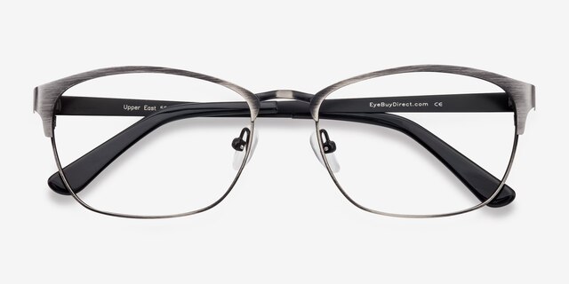 Upper East Gunmetal MetalEyeglass Frames from EyeBuyDirect, Closed View