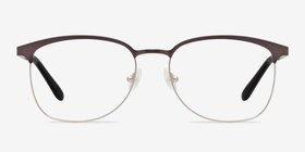 Dancer Gunmetal/Silver Métal Montures de lunettes de vue d'EyeBuyDirect, Vue de Face