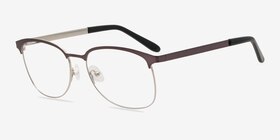 Dancer Gunmetal/Silver Métal Montures de lunettes de vue d'EyeBuyDirect, Vue d'Angle