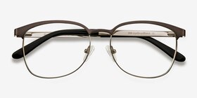Dancer Gunmetal/Silver Métal Montures de lunettes de vue d'EyeBuyDirect, Vue Rapprochée