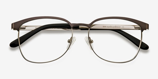 Dancer Gunmetal & Silver MetalEyeglass Frames from EyeBuyDirect, Closed View