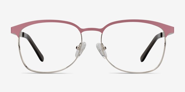 Dancer Pink & Silver MetalEyeglass Frames from EyeBuyDirect, Front View