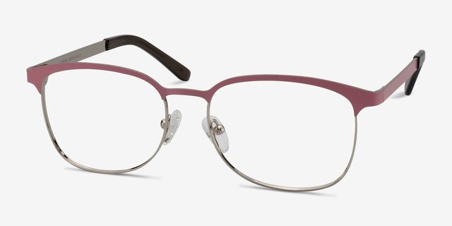 Dancer Pink & Silver MetalEyeglass Frames from EyeBuyDirect, Angle View