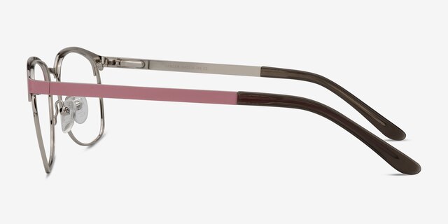 Dancer Pink & Silver MetalEyeglass Frames from EyeBuyDirect, Side View