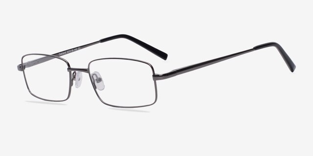 Oakland Gunmetal MetalEyeglass Frames from EyeBuyDirect, Angle View