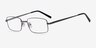 Oakland Gunmetal MetalEyeglass Frames from EyeBuyDirect, Angle View
