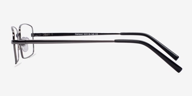Oakland Gunmetal MetalEyeglass Frames from EyeBuyDirect, Side View