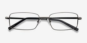 Oakland Gunmetal Métal Montures de lunettes de vue d'EyeBuyDirect, Vue Rapprochée