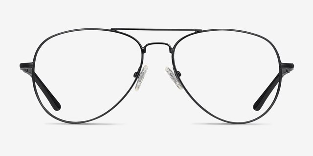 Nantes Black MetalEyeglass Frames from EyeBuyDirect, Front View
