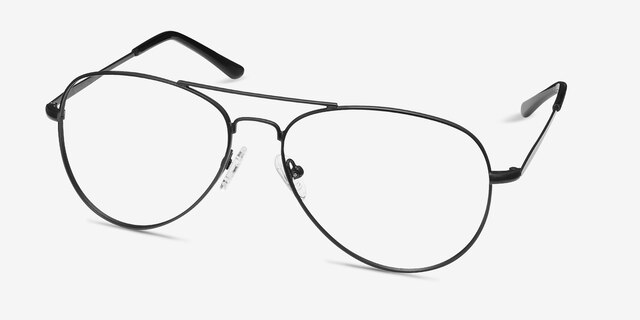 Nantes Black MetalEyeglass Frames from EyeBuyDirect, Angle View