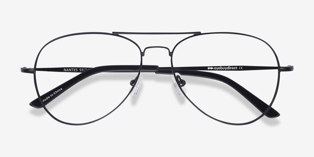 Nantes Black MetalEyeglass Frames from EyeBuyDirect, Closed View