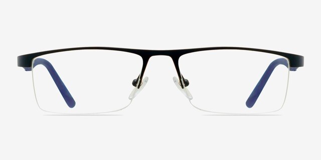 Kuihelani Black & Navy MetalEyeglass Frames from EyeBuyDirect, Front View