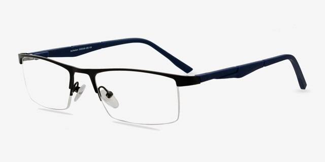 Kuihelani Black & Navy MetalEyeglass Frames from EyeBuyDirect, Angle View