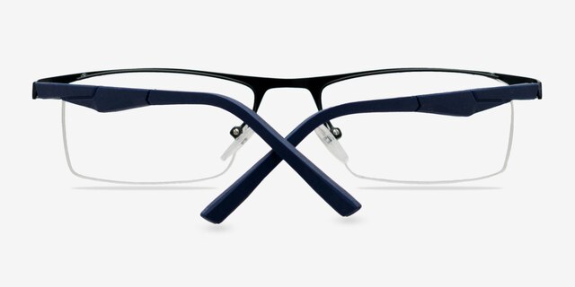 Kuihelani Black & Navy MetalEyeglass Frames from EyeBuyDirect, Closed View