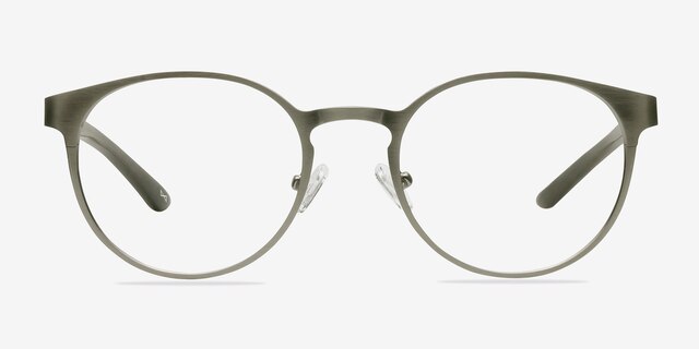 Outline Matte Silver & Wood Wood-textureEyeglass Frames from EyeBuyDirect, Front View