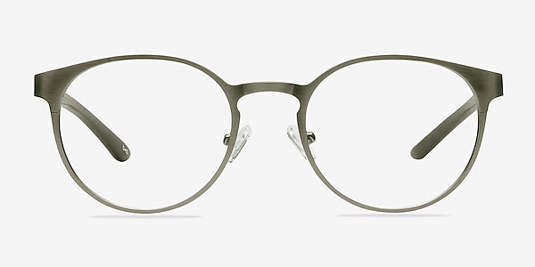 Outline Matte Silver/Wood Wood-texture Eyeglass Frames