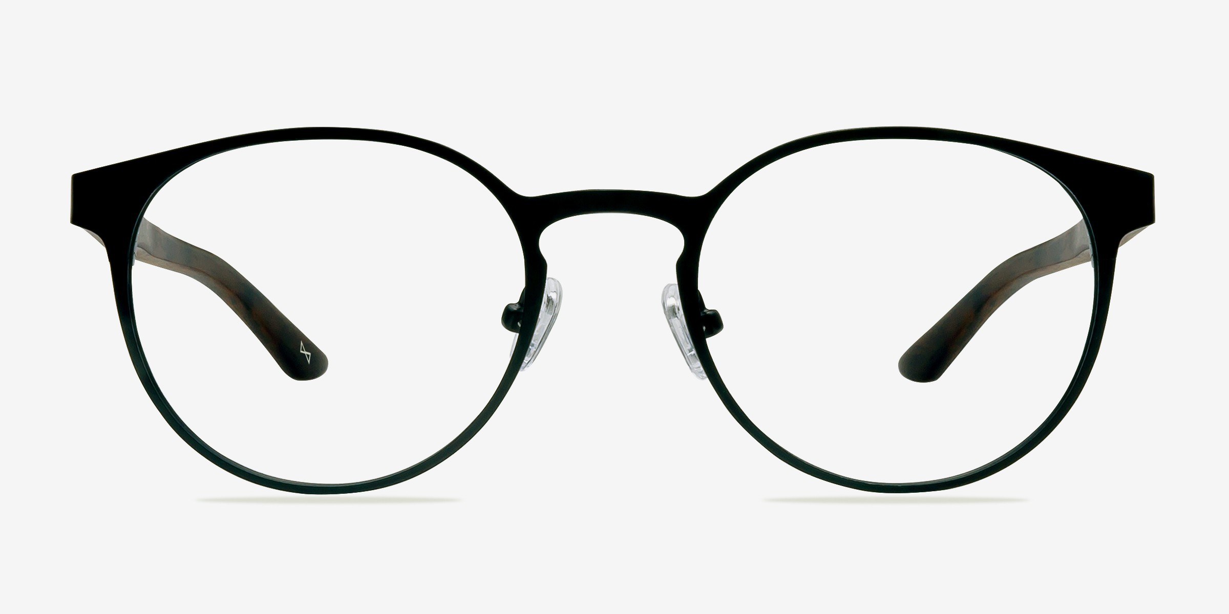 Outline Round Black Steel & Acetate Full Rim Eyeglasses  display picture 2