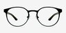Outline Black Steel & Wood Wood-textureEyeglass Frames from EyeBuyDirect, Front View