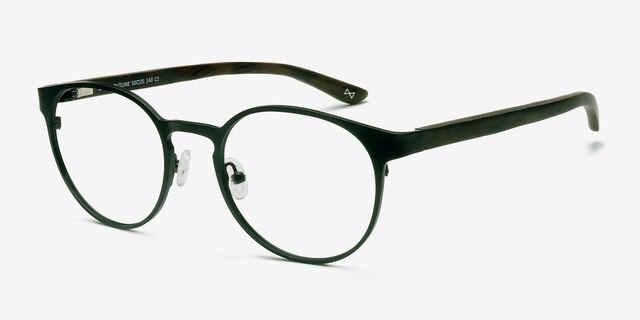 Outline Black Steel & Wood Wood-textureEyeglass Frames from EyeBuyDirect, Angle View