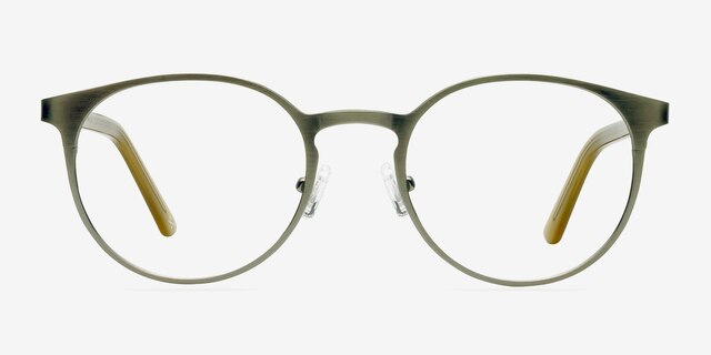 Outline Matte Steel & Acetate AcetateEyeglass Frames from EyeBuyDirect, Front View