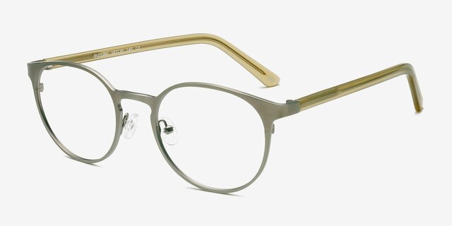Outline Matte Steel & Acetate AcetateEyeglass Frames from EyeBuyDirect, Angle View