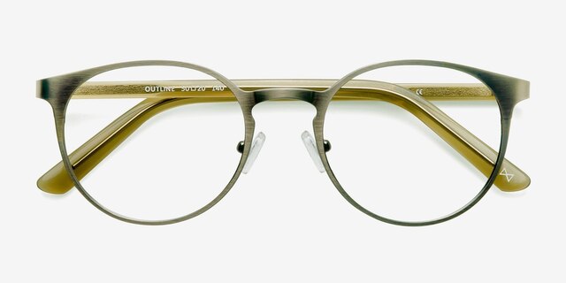 Outline Matte Steel & Acetate AcetateEyeglass Frames from EyeBuyDirect, Closed View