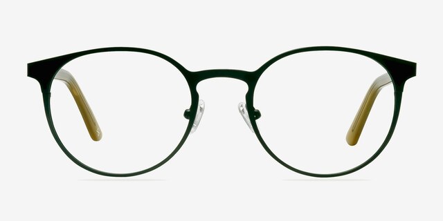 Outline Black Steel & Acetate Acetate-metalEyeglass Frames from EyeBuyDirect, Front View