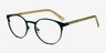 Outline Black Steel & Acetate Acetate-metalEyeglass Frames from EyeBuyDirect, Angle View