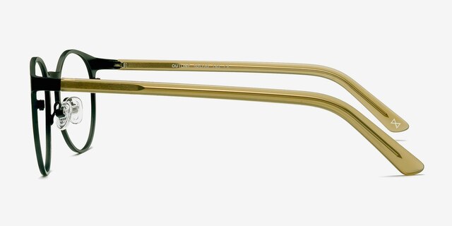 Outline Black Steel & Acetate Acetate-metalEyeglass Frames from EyeBuyDirect, Side View